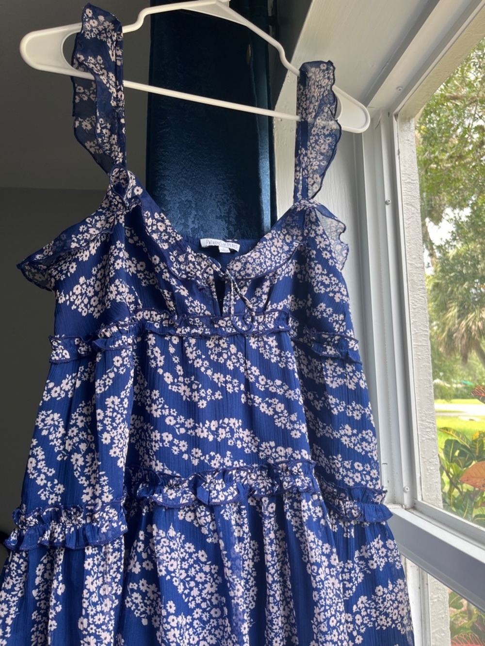 Patrons of Peace Navy Blue Floral Mini Summery Sundress Dress